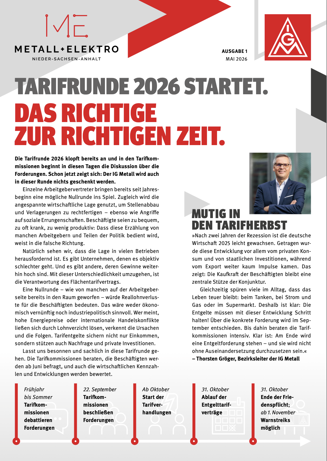 Cover des Auftakt-Flugblatts zur Tarifrunde 2026